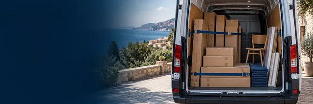 Promotional illustration of secured furniture transport